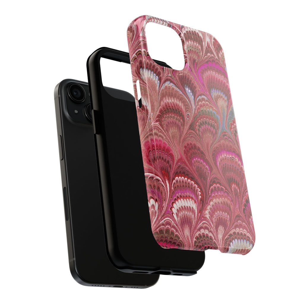 Pretty in Pink - Peacock Marble Italian Tough Phone Case — Durable Marbled Phone Case