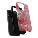 Pink Peacock Marble Italian Tough Phone Case — Durable Marbled Phone Case