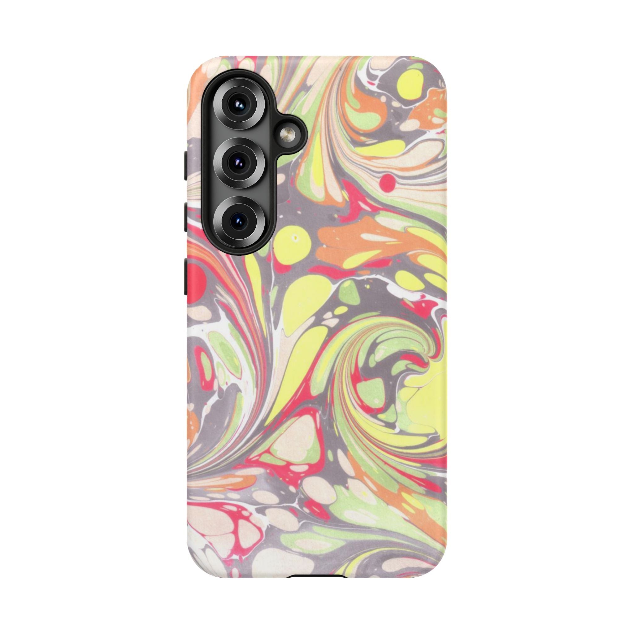 Yellow and Pink Swirl Marbled Italian Phone Case - Dual Layer - Matte or Glossy