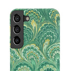 Marbled Feather Green Swirl - Single Layer Slim Phone Case