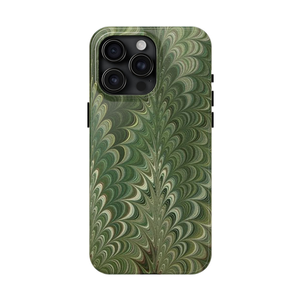 Deep Green Marble Italian Tough Phone Case — Durable Marbled Phone Case