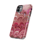 Pink Peacock Marble Italian Tough Phone Case — Durable Marbled Phone Case