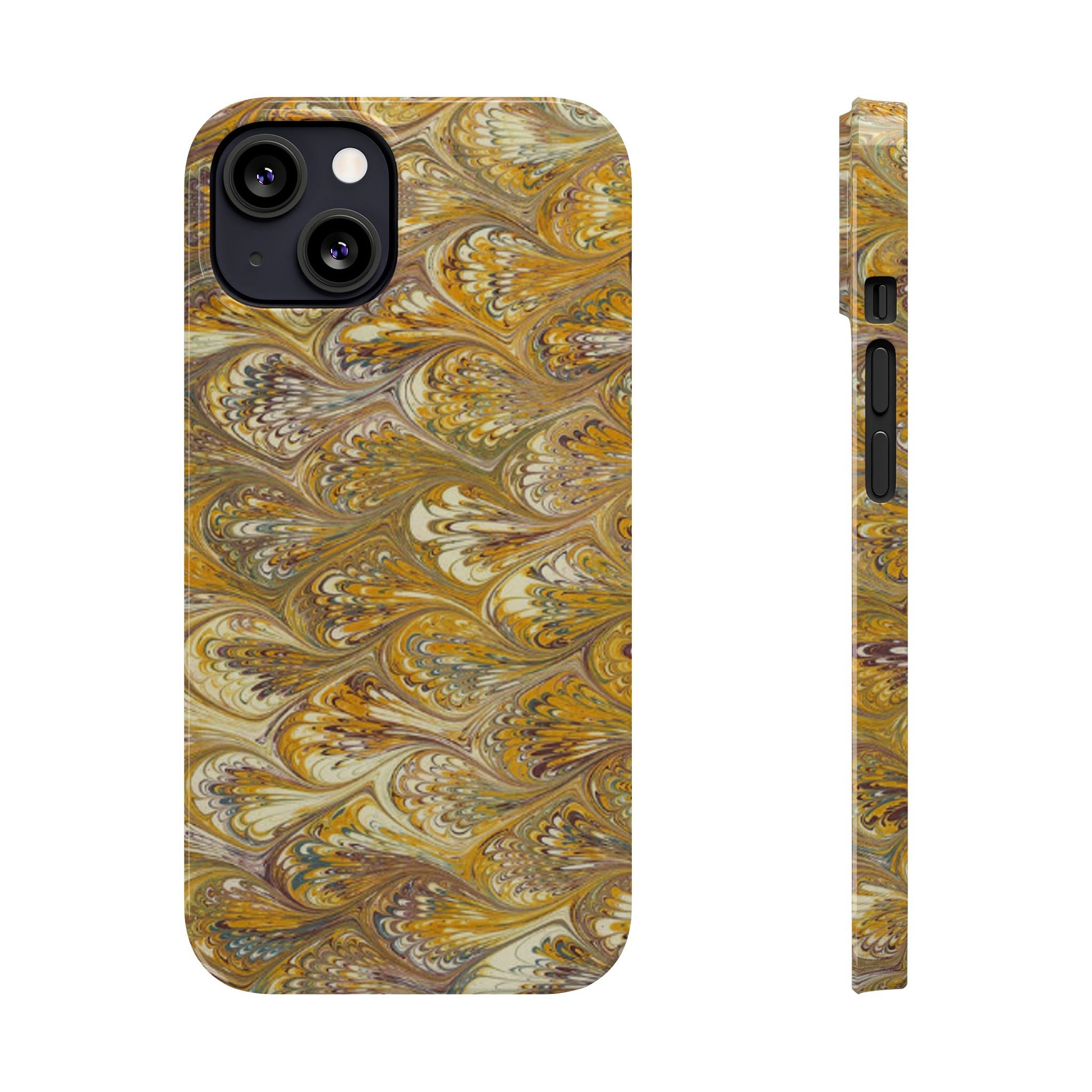 Golden Yellow Italian Marbled Designed, Slim Phone Cases, Case-Mate