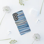 Blue Marbled Phone Cases iPhone 16 + Samsung + Apple + Google - all models, Vintage Marbled Design - Tough Cases