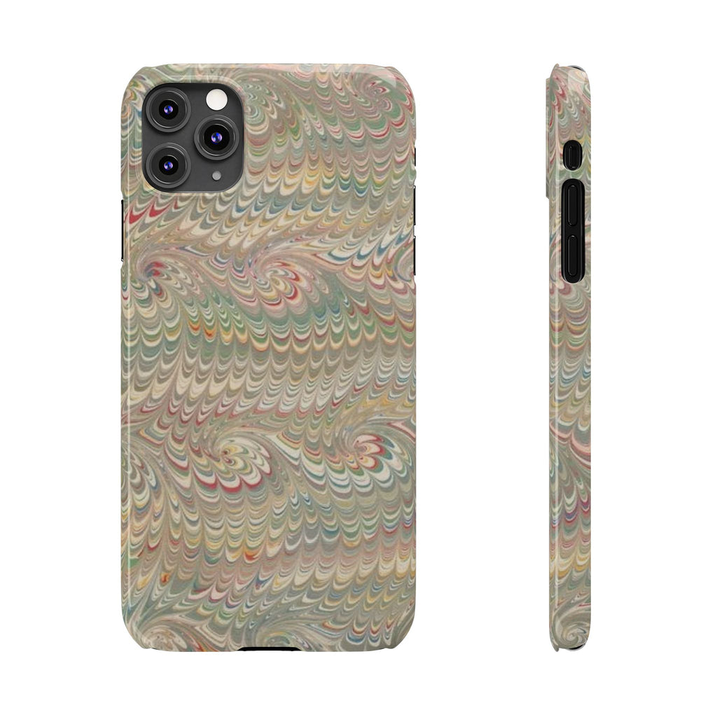 Beige Swirl Marbled Feather Phone Case