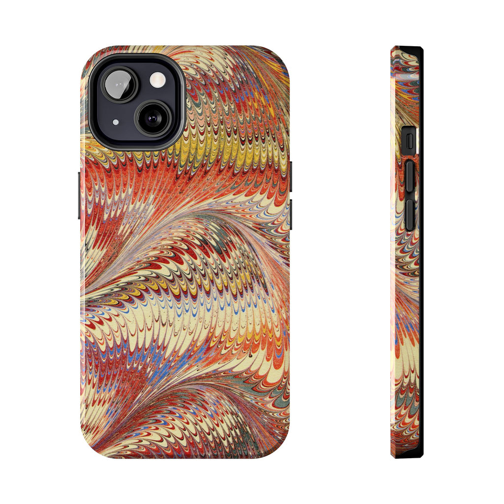 Marbled Swirl Tough Phone Case - Red Rust Orange Fall Colors, Heavy Duty Case. Alternative: Protective Phone Cover, Durable Smartphone Case,