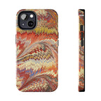 Marbled Swirl Tough Phone Case - Red Rust Orange Fall Colors, Heavy Duty Case. Alternative: Protective Phone Cover, Durable Smartphone Case,
