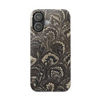 Black Italian Marble Design Slim iPhone 17 + all models Phone Cases