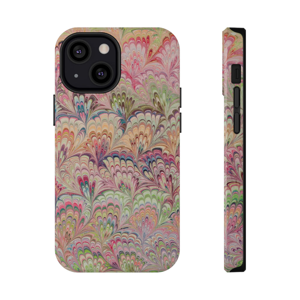 Marbled Pastel Pink and Green Impact-Resistant Phone Case for Apple + Samsung