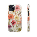 Pink Floral Pressed Flowers - Slim Case