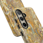 Golden Yellow Marbled Italian Phone Case - Dual Layer - Matte or Glossy