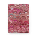 Pink Hand-Painted Italian Feather Marble Design on Hardcover Journal Matte