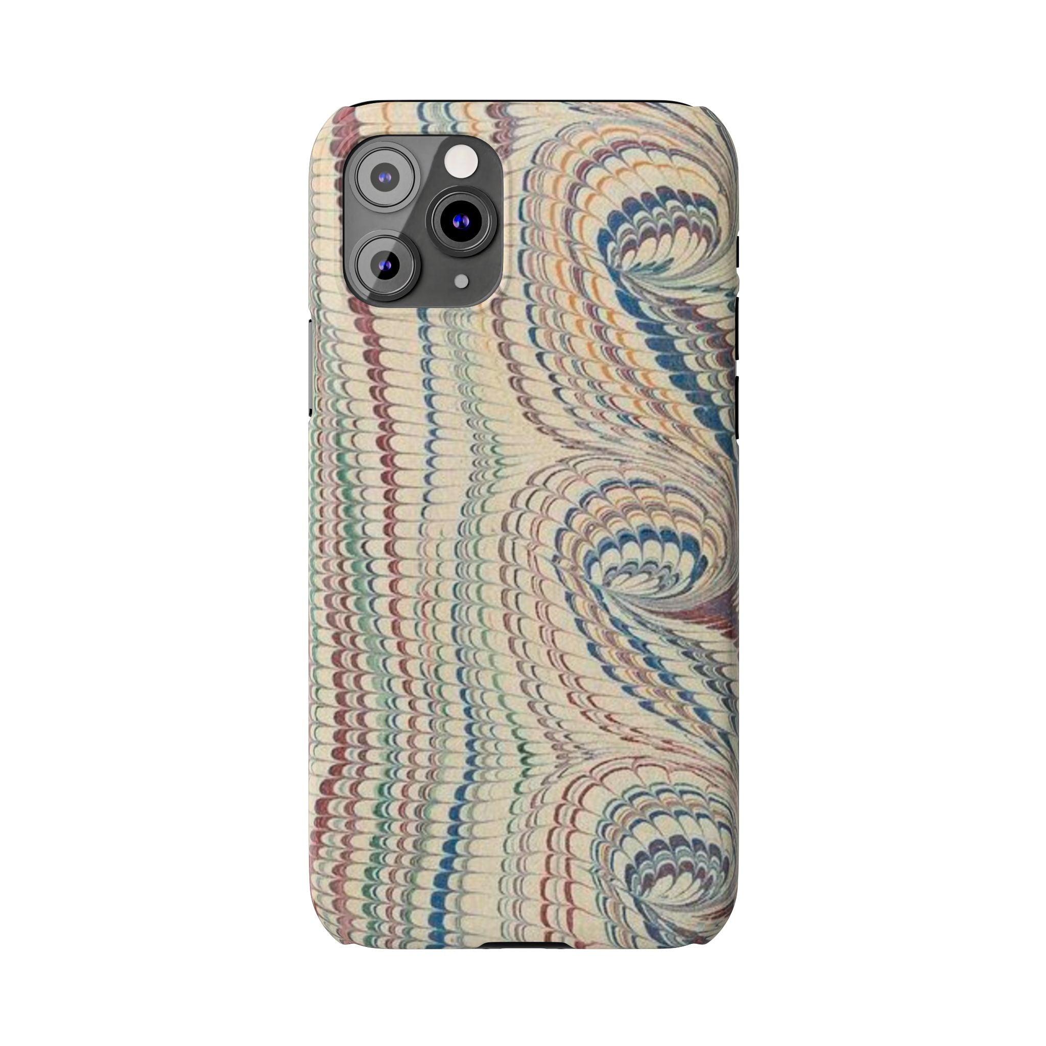 Italian Vintage Marbled Paper Design on iPhone Cases, Artistic Protection for Your Device in Elegant Beige, Blue, Burgundy