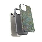 Green Marbled Peacock Durable Phone Case - Matte or Glossy