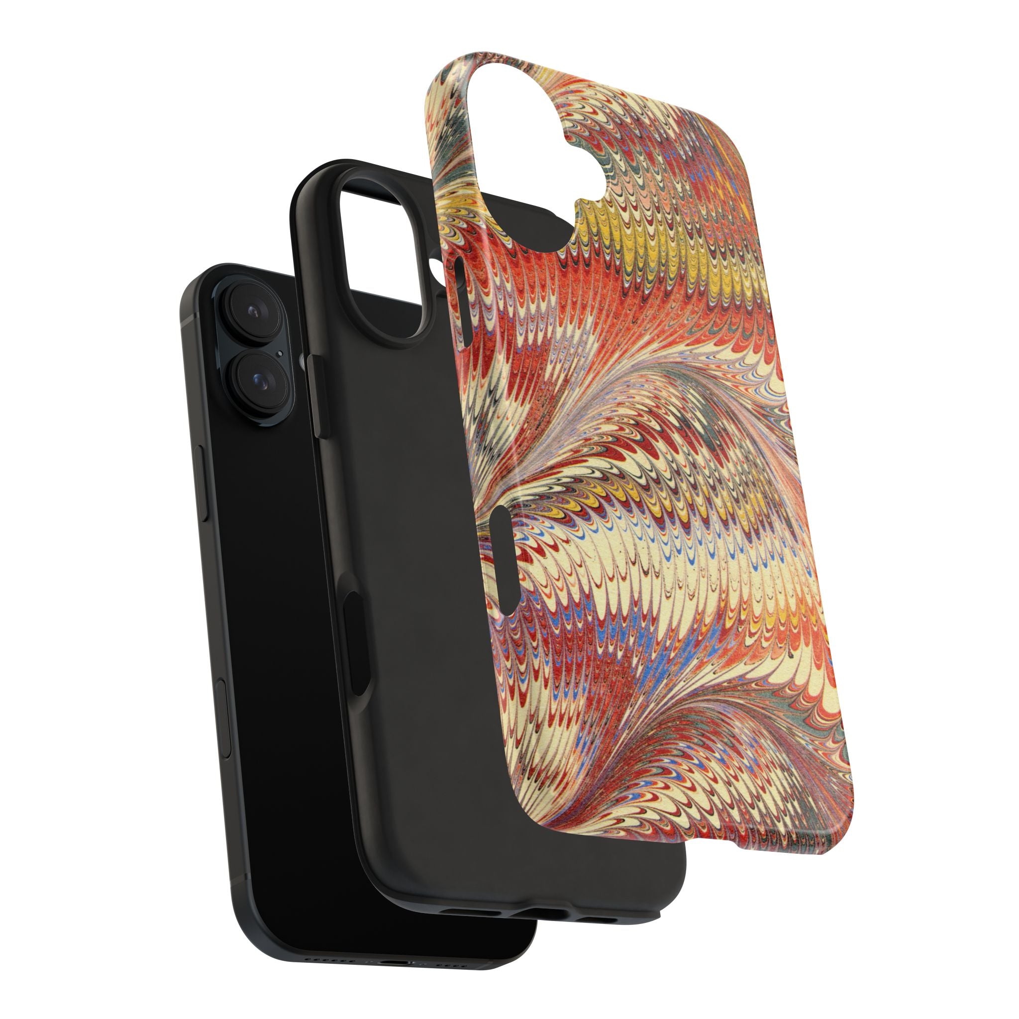 Marbled Swirl Tough Phone Case - Red Rust Orange Fall Colors, Heavy Duty Case. Alternative: Protective Phone Cover, Durable Smartphone Case,