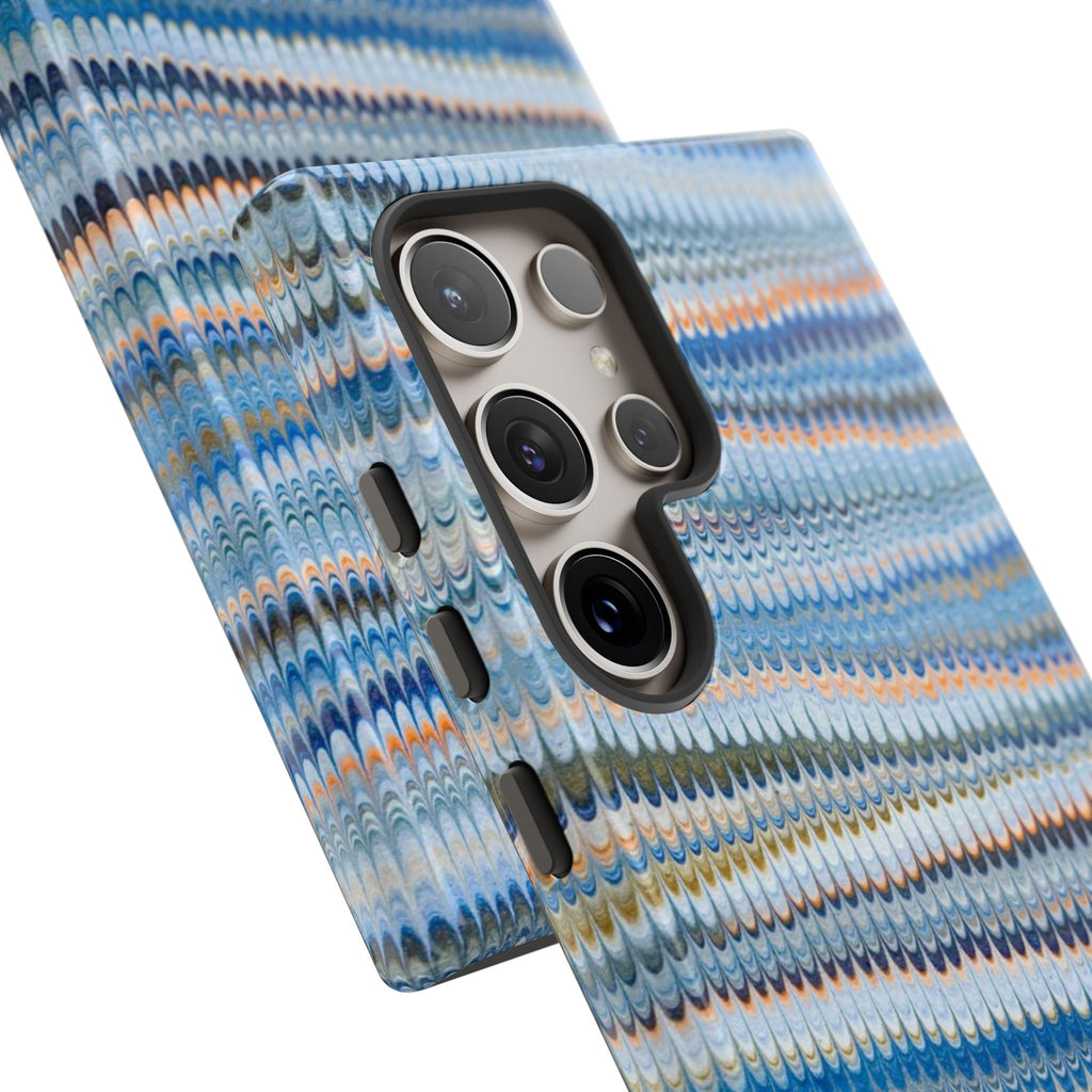 Blue Marbled Phone Cases iPhone 16 + Samsung + Apple + Google - all models, Vintage Marbled Design - Tough Cases
