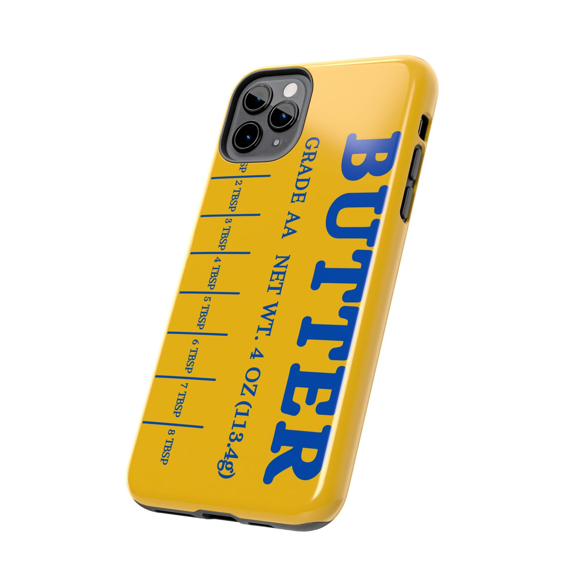 Butter Yellow Tough Phone Cases, Funny iPhone 16 Cover, Protective Case Gift for Techies, Yellow Phone Accessories, Unique Gift for Phone