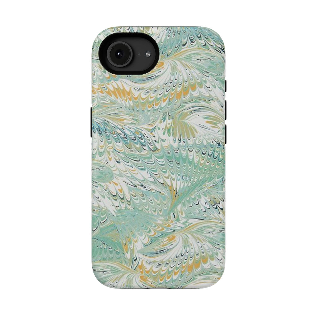 Mint Green Marbled Swirl Phone Case - Dual Layer