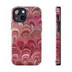 Pink Peacock Marble Italian Tough Phone Case — Durable Marbled Phone Case