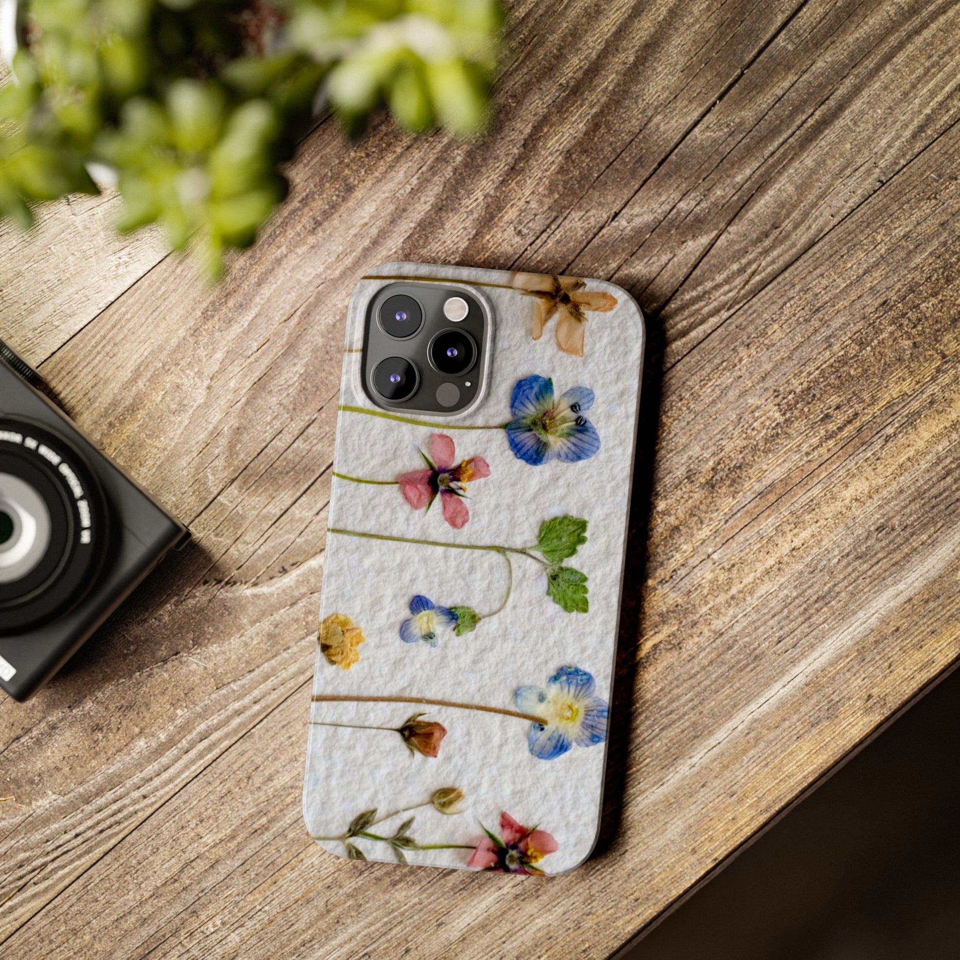 Dried Wild Pink and Purple Flower Image on Paper, Floral Slim Phone Cases, Case-Mate IPHONE16 and all sizes
