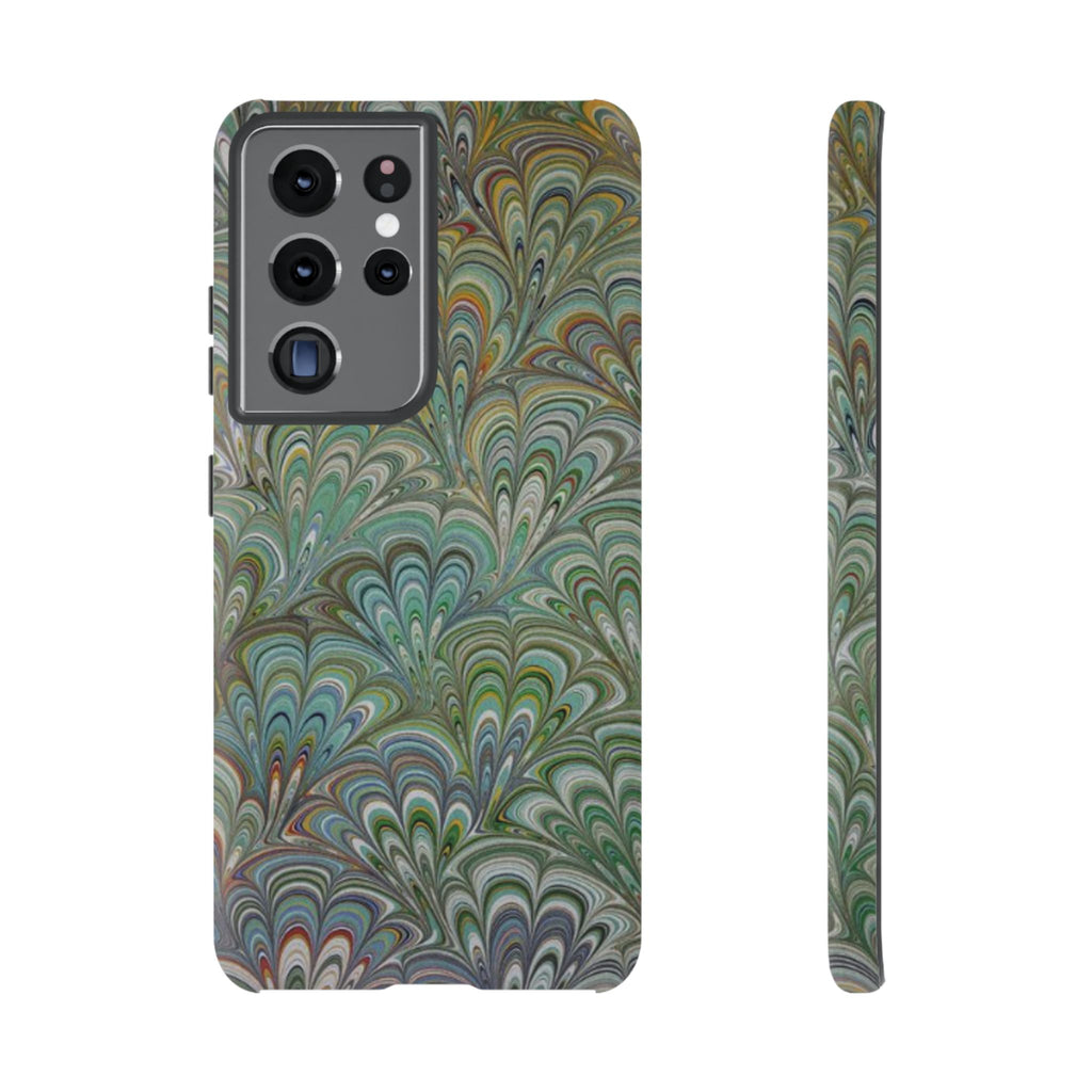 Green Peacock Marbled Phone Case — "Tough Cases" Ultra-Tough Protective Cover