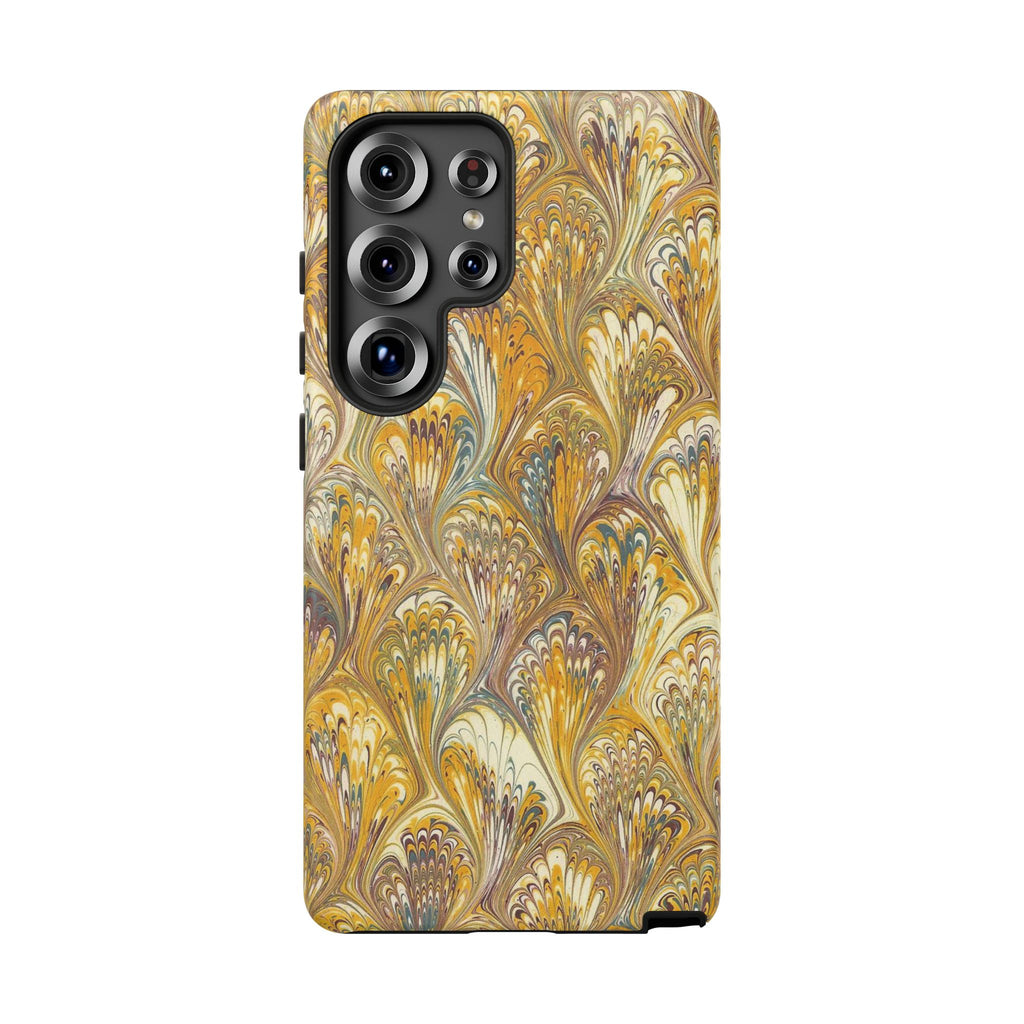 Golden Yellow Marbled Italian Phone Case - Dual Layer - Matte or Glossy