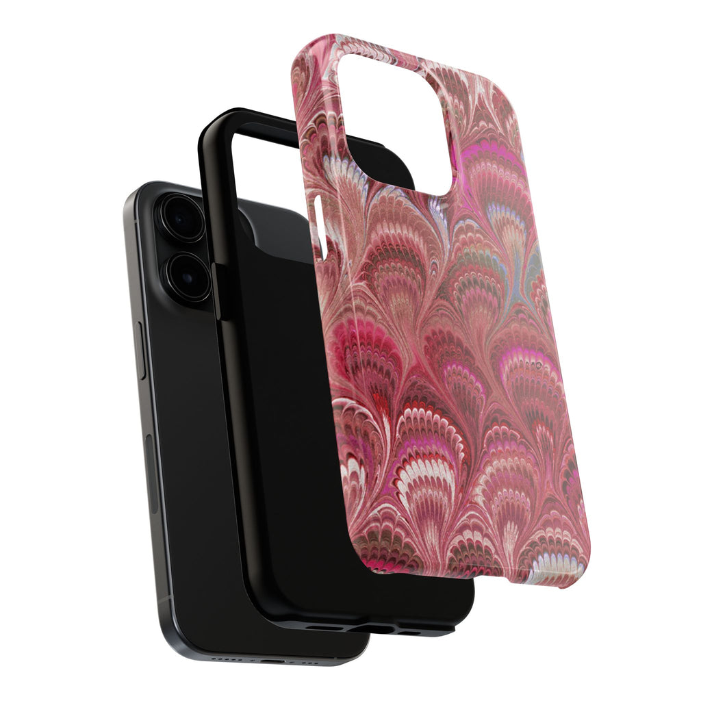 Pretty in Pink - Peacock Marble Italian Tough Phone Case — Durable Marbled Phone Case