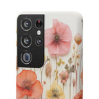 Pink Floral Pressed Flowers - Slim Case