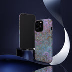 Lavender Marbled Peacock Durable Phone Case - Matte or Glossy