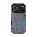 Lavender Marbled Peacock Durable Phone Case - Matte or Glossy