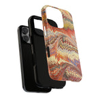 Orange, Rust, + Gold Marbled Phone Case - Dual Layer Phone Cover