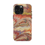Marbled Swirl Tough Phone Case - Red Rust Orange Fall Colors, Heavy Duty Case. Alternative: Protective Phone Cover, Durable Smartphone Case,