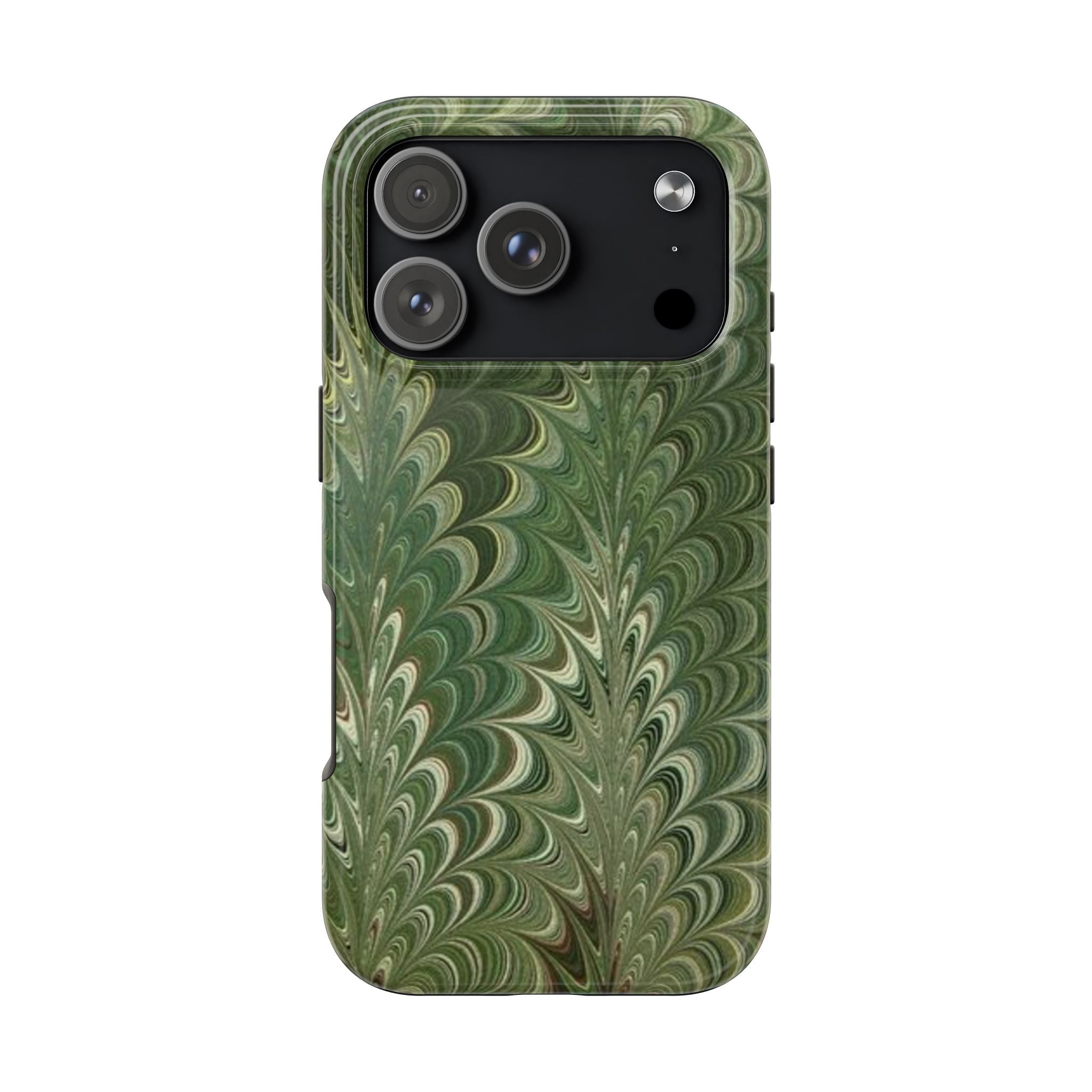 Deep Green Florence Marbled Tough Phone Case - Dual Layer