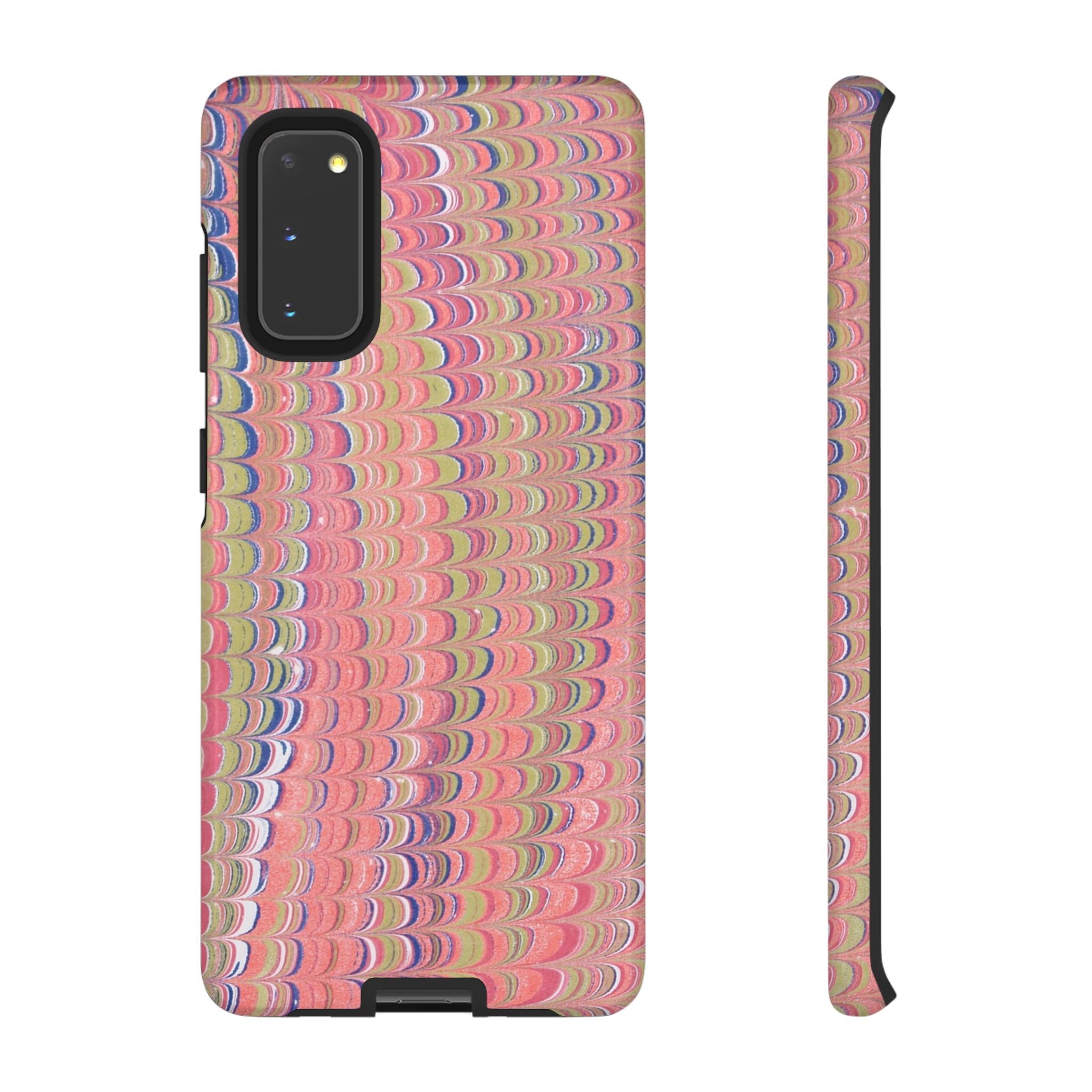 Pink Pastels Feather Marbled Vintage Design iPhone 16 + Samsung + Apple + Google - all models