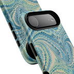 Aqua + Green Marble Phone Case - Impact-Resistant Durable - Dual Cover Design