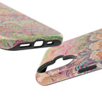 Marbled Pastel Pink and Green Impact-Resistant Phone Case for Apple + Samsung