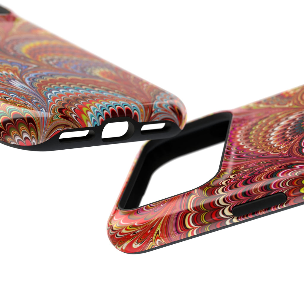 Red, Blue, and Yellow Marbled Phone Dual Layer Phone Case