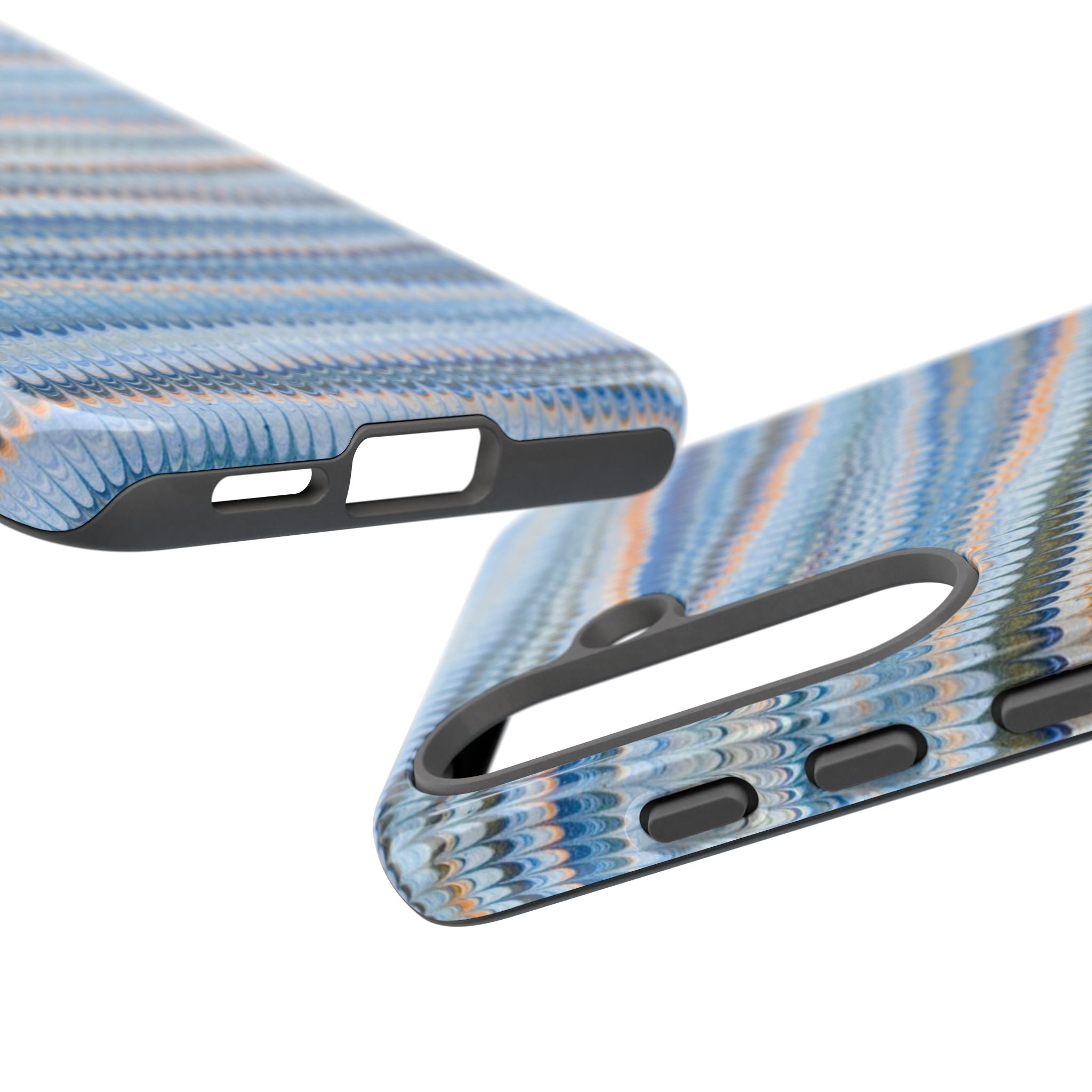 Blue Marbled Phone Cases iPhone + Samsung - all models, Vintage Marbled Design - Tough Cases