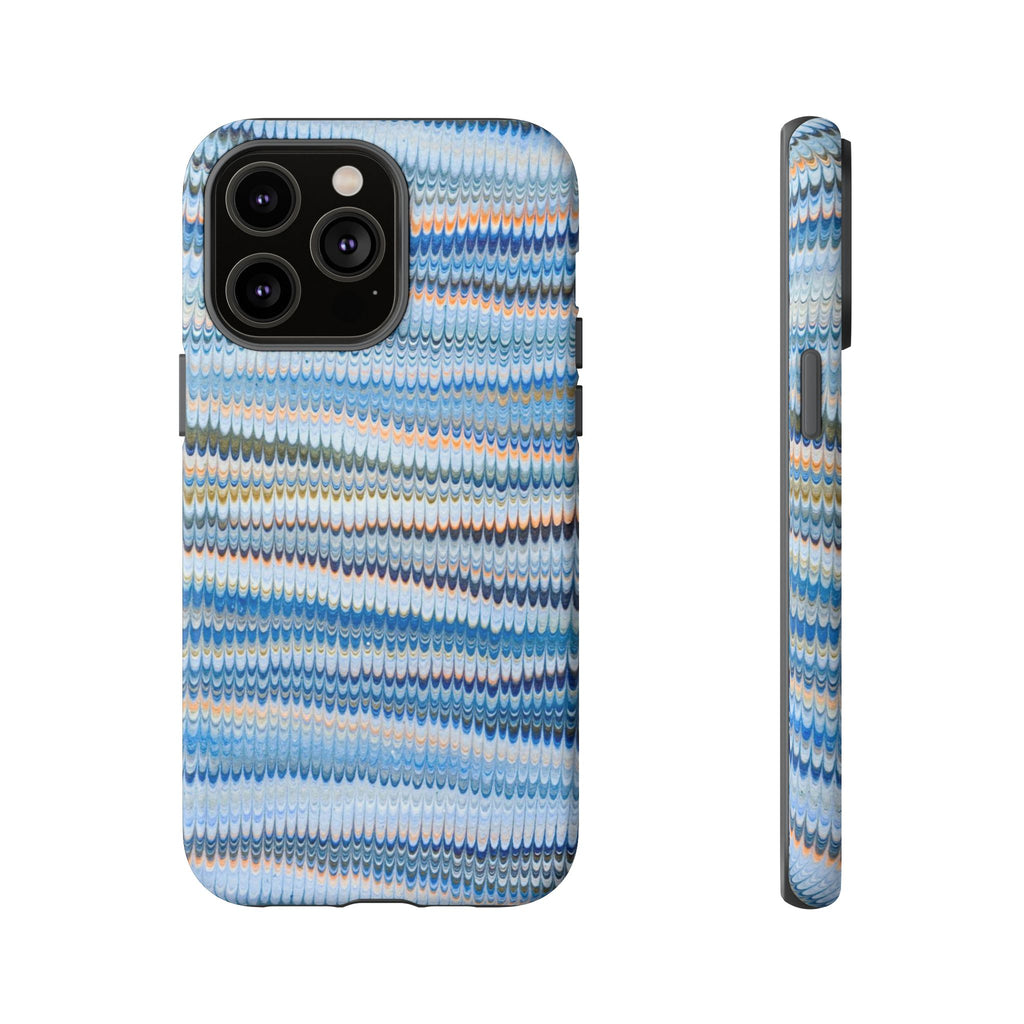 Blue Marbled Phone Cases iPhone 16 + Samsung + Apple + Google - all models, Vintage Marbled Design - Tough Cases