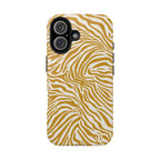 Zebra Print Golden Yellow + White - Dual Layer Phone Case