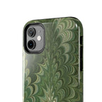 Deep Green Marble Italian Tough Phone Case — Durable Marbled Phone Case