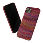 Reds, Lavenders, Marbled VIntage Design, Italian Feather Phone Case, Slim Phone Cases, IPHONE16 and all sizes