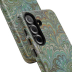 Green Marbled Peacock Durable Phone Case - Matte or Glossy