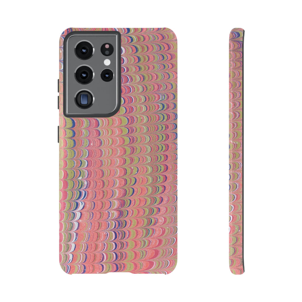 Pink Pastels Feather Marbled Vintage Design iPhone 16 + Samsung + Apple + Google - all models