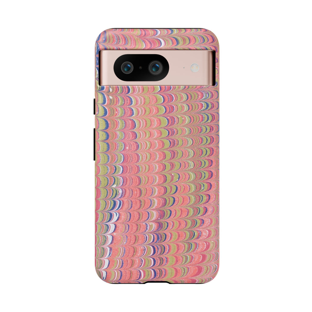 Pink Pastels Feather Marbled Vintage Design iPhone 16 + Samsung + Apple + Google - all models