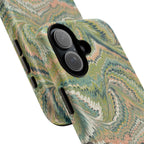 Florentine Marble iPhone Case | Inspired by Florence | Italian Marbled Paper Technique | Artisanal Green Swirl | Dual-Layer Protective Case | Matte or Glossy