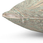 ITALIAN MARBLE Mint Green and Beige Square Pillow includes Pillow, Hidden Zipper