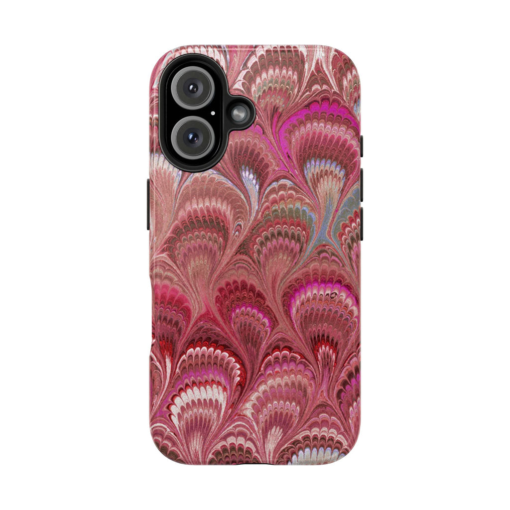 Pretty in Pink - Peacock Marble Italian Tough Phone Case — Durable Marbled Phone Case