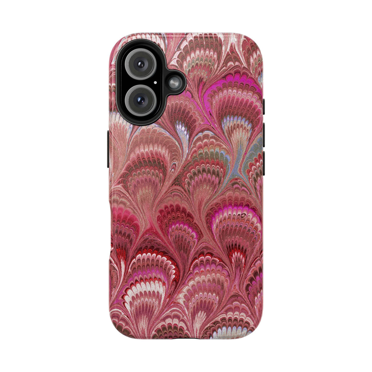 Pretty in Pink - Peacock Marble Italian Tough Phone Case — Durable Marbled Phone Case
