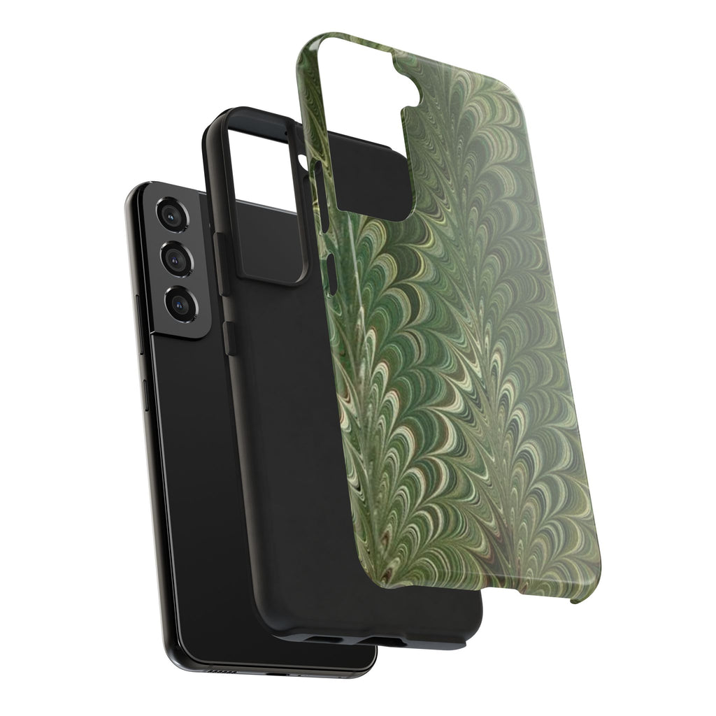 Deep Green Marble Italian Tough Phone Case — Durable Marbled Phone Case